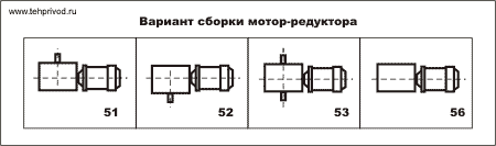 Варианты сборки мотор-редуктора